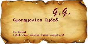 Gyorgyovics Győző névjegykártya