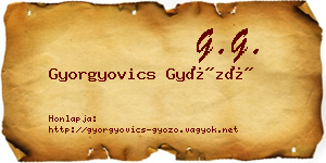 Gyorgyovics Győző névjegykártya